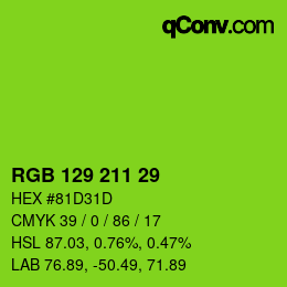 Color code: RGB 129 211 29 | qconv.com
