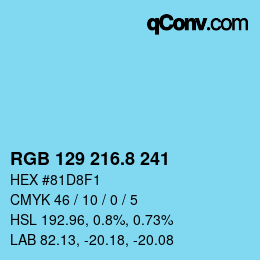 Color code: RGB 129 216.8 241 | qconv.com