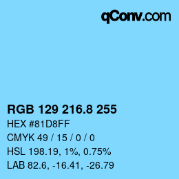 Color code: RGB 129 216.8 255 | qconv.com