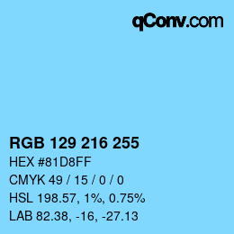 Color code: RGB 129 216 255 | qconv.com