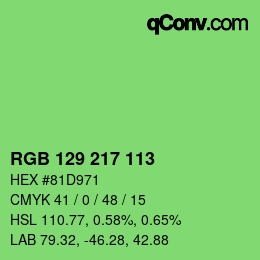 Color code: RGB 129 217 113 | qconv.com