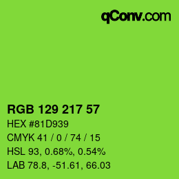 Color code: RGB 129 217 57 | qconv.com