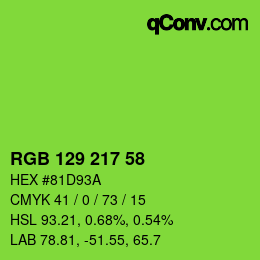 Color code: RGB 129 217 58 | qconv.com