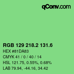 カラーコード: RGB 129 218.2 131.6 | qconv.com