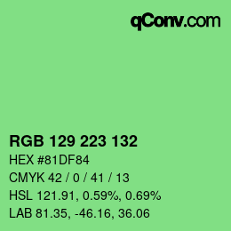 Color code: RGB 129 223 132 | qconv.com