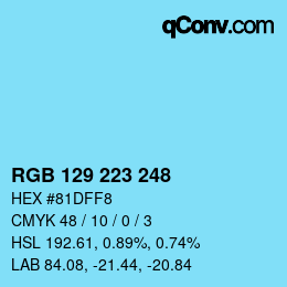 Farbcode: RGB 129 223 248 | qconv.com