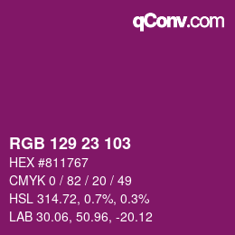 カラーコード: RGB 129 23 103 | qconv.com