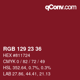 Color code: RGB 129 23 36 | qconv.com