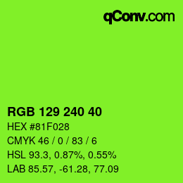 Color code: RGB 129 240 40 | qconv.com