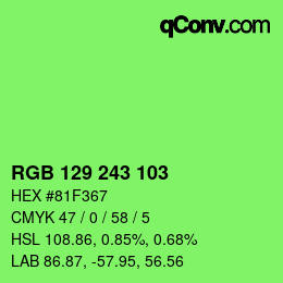 Color code: RGB 129 243 103 | qconv.com