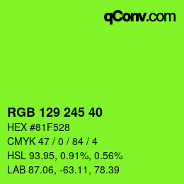 Color code: RGB 129 245 40 | qconv.com
