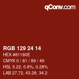 Código de color: RGB 129 24 14 | qconv.com