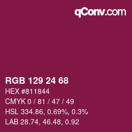 カラーコード: RGB 129 24 68 | qconv.com