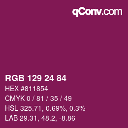 カラーコード: RGB 129 24 84 | qconv.com