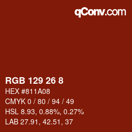 Color code: RGB 129 26 8 | qconv.com