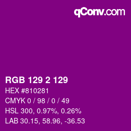 カラーコード: RGB 129 2 129 | qconv.com