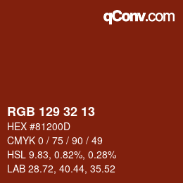 Farbcode: RGB 129 32 13 | qconv.com