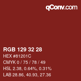 Color code: RGB 129 32 28 | qconv.com