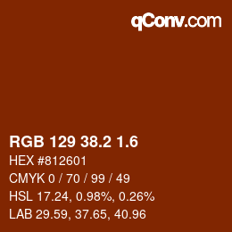 カラーコード: RGB 129 38.2 1.6 | qconv.com