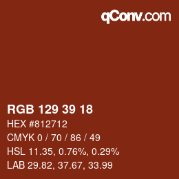 Color code: RGB 129 39 18 | qconv.com