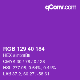 Color code: RGB 129 40 184 | qconv.com