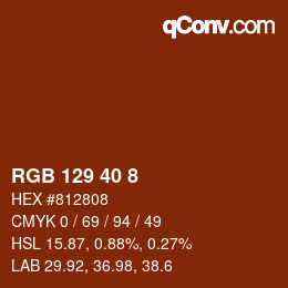Color code: RGB 129 40 8 | qconv.com