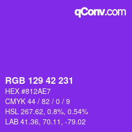 カラーコード: RGB 129 42 231 | qconv.com