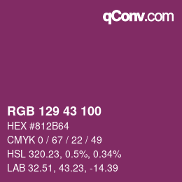 Código de color: RGB 129 43 100 | qconv.com