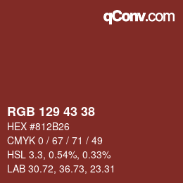 カラーコード: RGB 129 43 38 | qconv.com