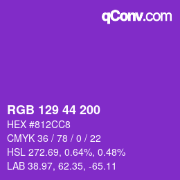 Color code: RGB 129 44 200 | qconv.com