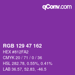 Color code: RGB 129 47 162 | qconv.com