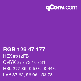 Color code: RGB 129 47 177 | qconv.com