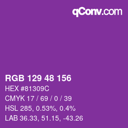 Farbcode: RGB 129 48 156 | qconv.com