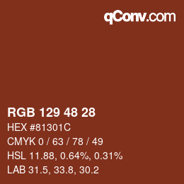 Color code: RGB 129 48 28 | qconv.com