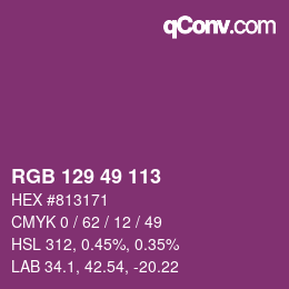 Color code: RGB 129 49 113 | qconv.com