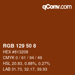 Color code: RGB 129 50 8 | qconv.com