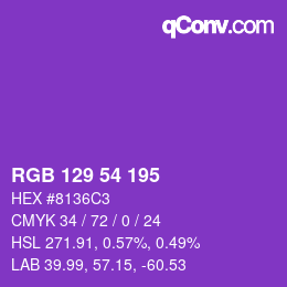 Color code: RGB 129 54 195 | qconv.com