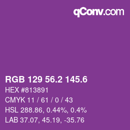 カラーコード: RGB 129 56.2 145.6 | qconv.com