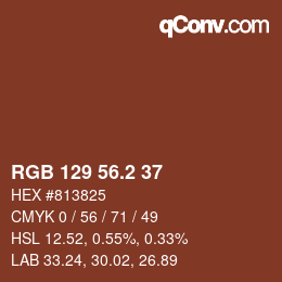 カラーコード: RGB 129 56.2 37 | qconv.com