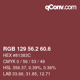 カラーコード: RGB 129 56.2 60.6 | qconv.com