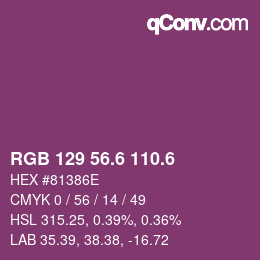 カラーコード: RGB 129 56.6 110.6 | qconv.com