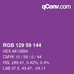 カラーコード: RGB 129 59 144 | qconv.com