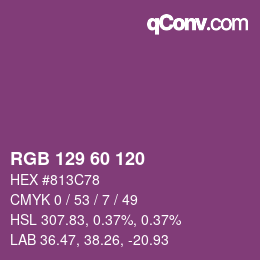 颜色代码: RGB 129 60 120 | qconv.com