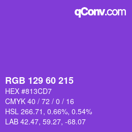 カラーコード: RGB 129 60 215 | qconv.com