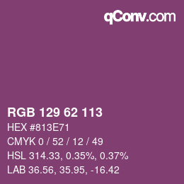 カラーコード: RGB 129 62 113 | qconv.com