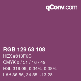 Código de color: RGB 129 63 108 | qconv.com