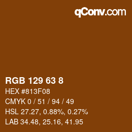 Color code: RGB 129 63 8 | qconv.com