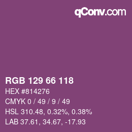 Color code: RGB 129 66 118 | qconv.com