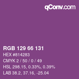 カラーコード: RGB 129 66 131 | qconv.com