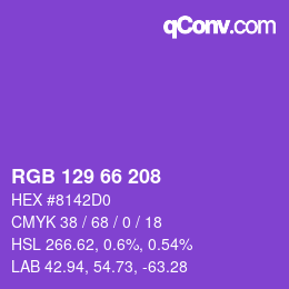 Color code: RGB 129 66 208 | qconv.com